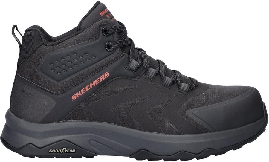 Skechers Work Speed Flex Trekker Nordown heren veterboot Zwart rood