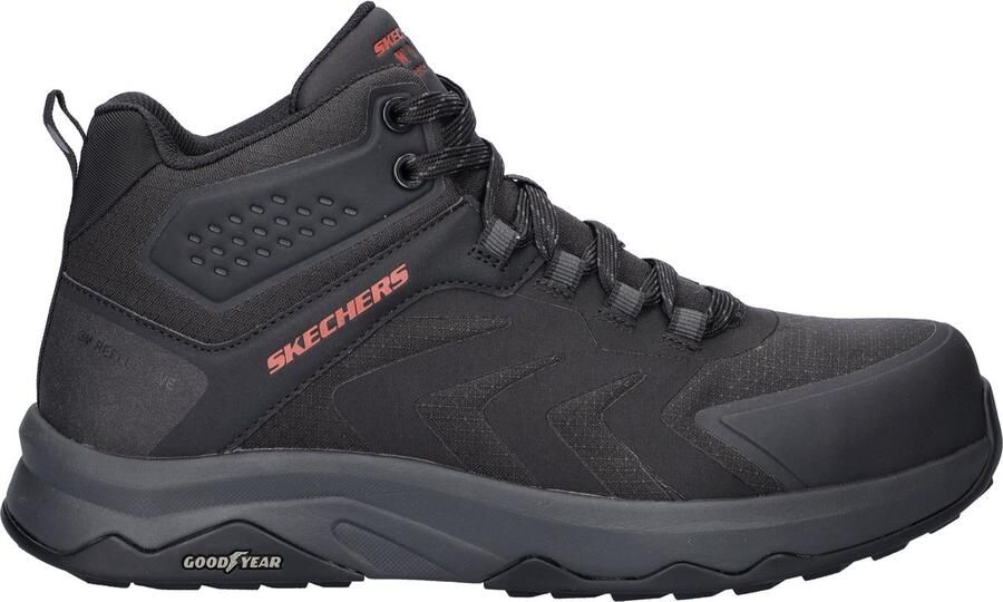 Skechers Work Speed Flex Trekker Nordown heren veterboot Zwart rood