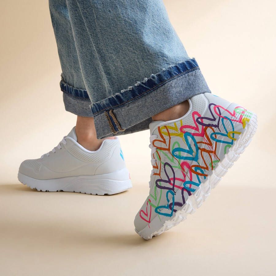 Skechers Uno Lite Spread The Love Meisjes Sneakers Wit Mutlicolour - Foto 3