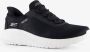 Skechers Slip-ins: Bob Squad dames sneakers zwart wit Extra comfort Memory Foam - Thumbnail 1