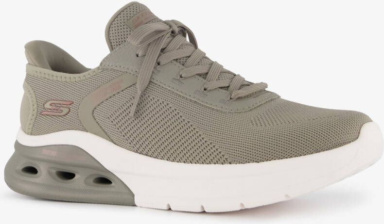 Skechers Slip-ins: BOBS Sport Arc Wave 2.0 heren sneakers beige Extra comfort Memory Foam