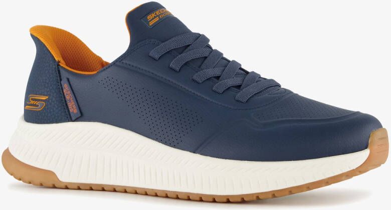Skechers Slip-ins: BOBS Sport Squad 4 Direct Step heren sneakers blauw Extra comfort Memory Foam