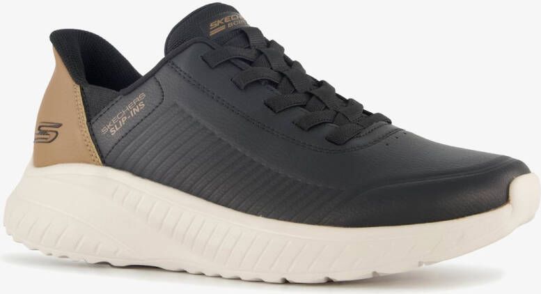 Skechers Slip-ins: BOBS Sport Squad heren sneakers zwart goud Extra comfort Memory Foam