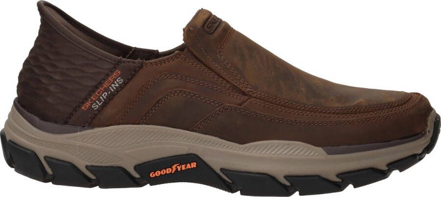 Skechers Bruin Leren Textiel Instapper met Comfortabel Voetbed Brown Heren - Foto 7