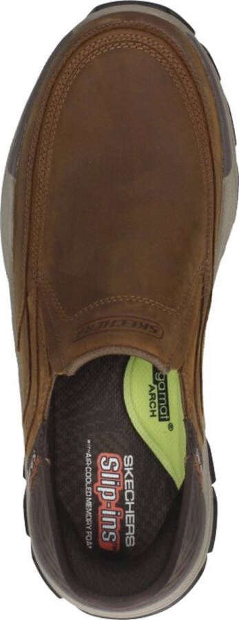Skechers Bruin Leren Textiel Instapper met Comfortabel Voetbed Brown Heren - Foto 4
