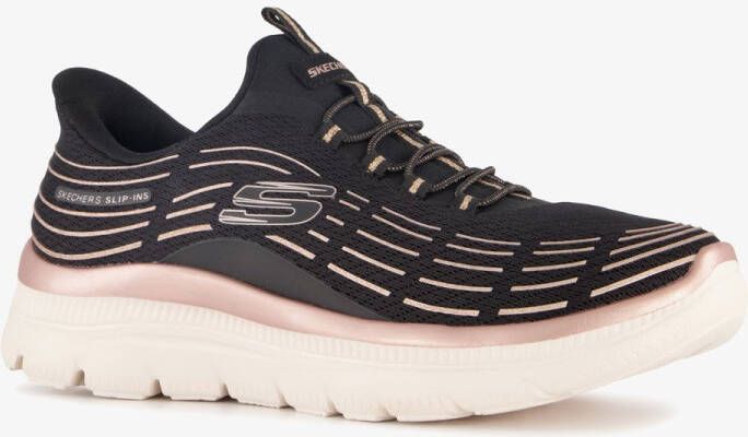 Skechers Slip-ins: Summits Plus dames sneakers zwart roze Extra comfort Memory Foam