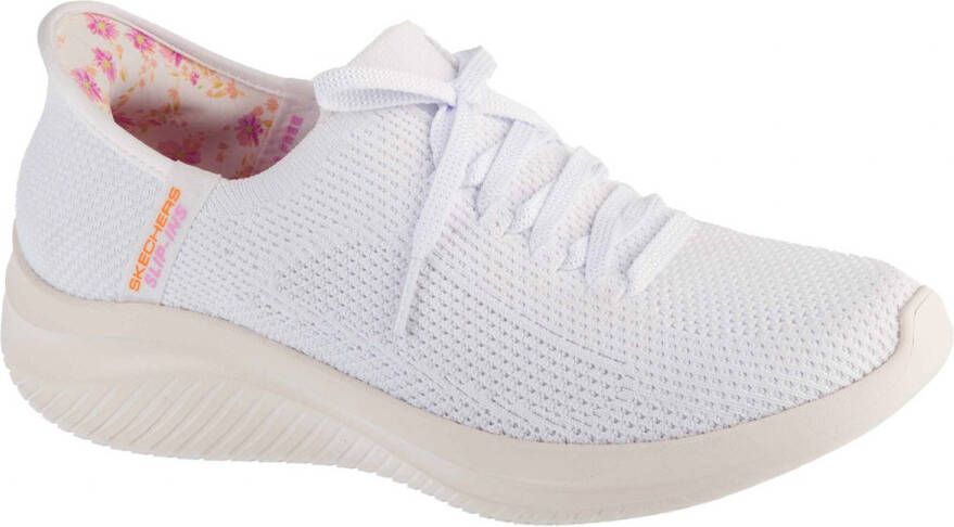 Skechers Slip-Ins: Ultra Flex 3.0 Morning Blosso Vrouwen Wit Sneakers Sportschoenen