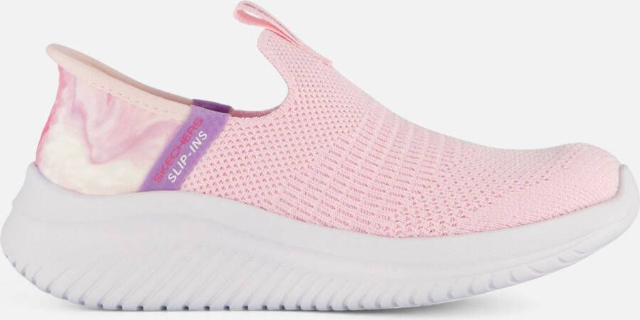 Skechers Slip On Ultra Flex Sneakers roze Textiel Dames