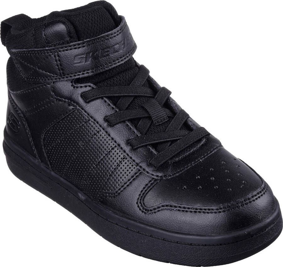 Skechers Smooth-Street VORREZ hoge kindersneaker voor jongens 405633L BBK zwart