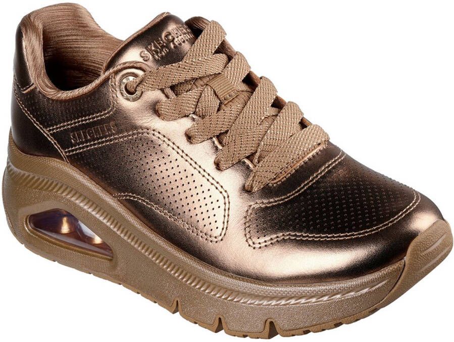 Skechers Sneakers UNO ICON LUSTROUS AIR Sleehak sneaker plateausneaker veterschoen in metallic look