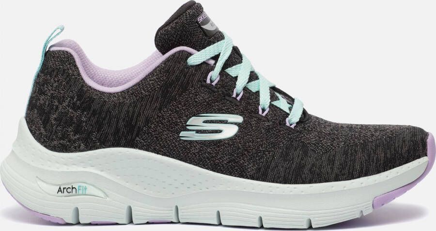 Skechers Arch Fit Comfy Wave 149414-BKLV Vrouwen Grijs Sneakers