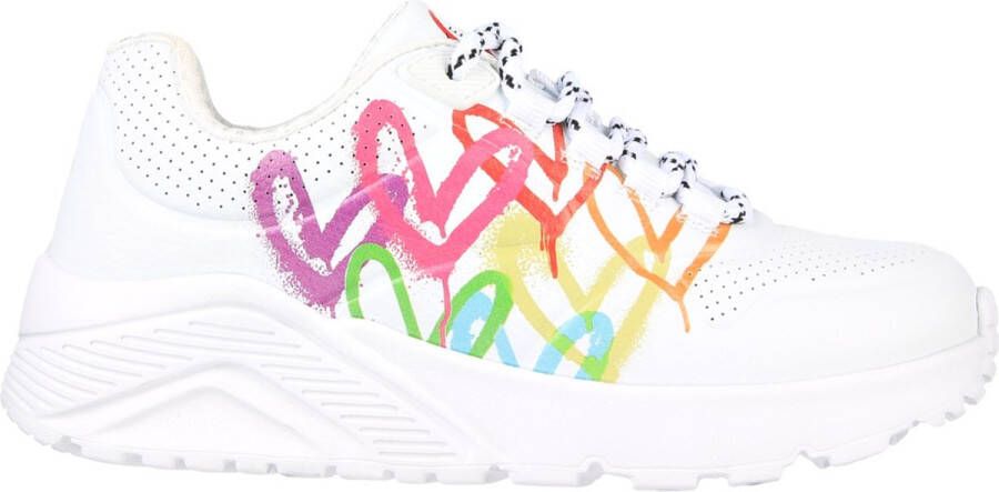 Skechers Uno Lite Love Brights Meisjes Sneakers Wit Multicolour