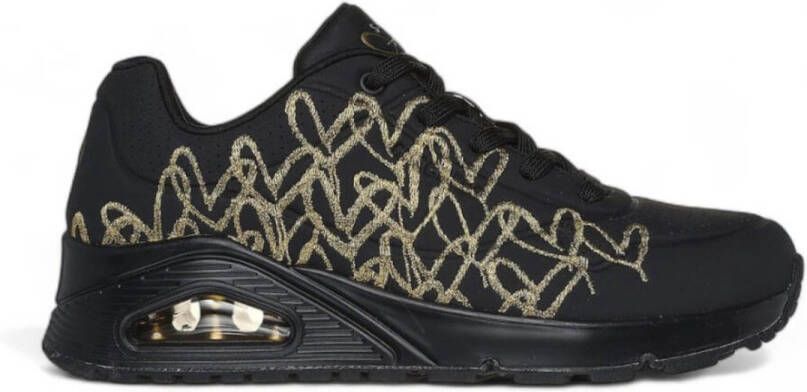 Skechers Sneakers UNO-GOLDEN HEART Vrijetijdsschoen veterschoen met goudkleurige mylar borduursels - Foto 2