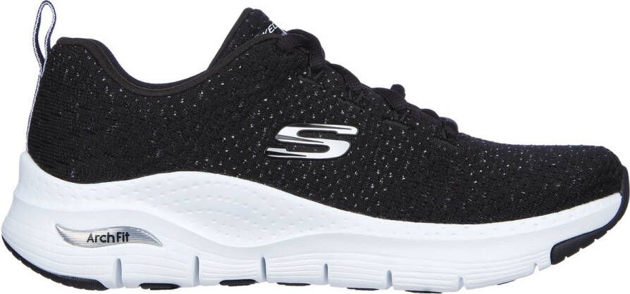 Skechers Arch Fit Glee for all zwart wit sneakers dames (149713 BKW)