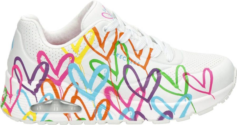 Skechers Sneakers UNO HIGHLIGHT LOVE vrijetijdsschoen lage schoen veterschoen met hartjes-print - Foto 6
