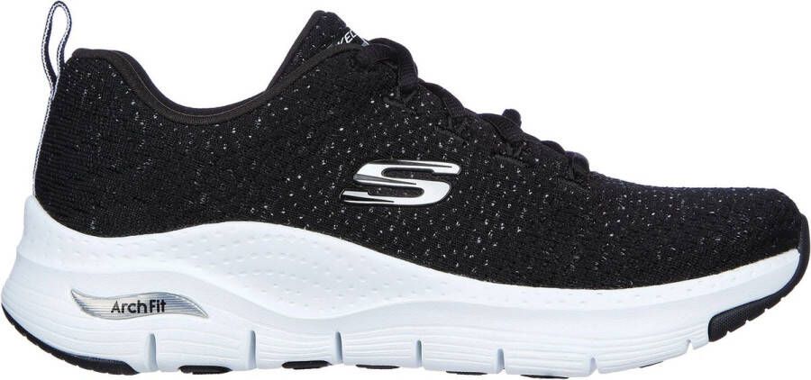 Skechers Arch Fit Glee for all zwart wit sneakers dames (149713 BKW)