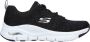 Skechers Arch Fit Glee for all zwart wit sneakers dames (149713 BKW) - Thumbnail 1