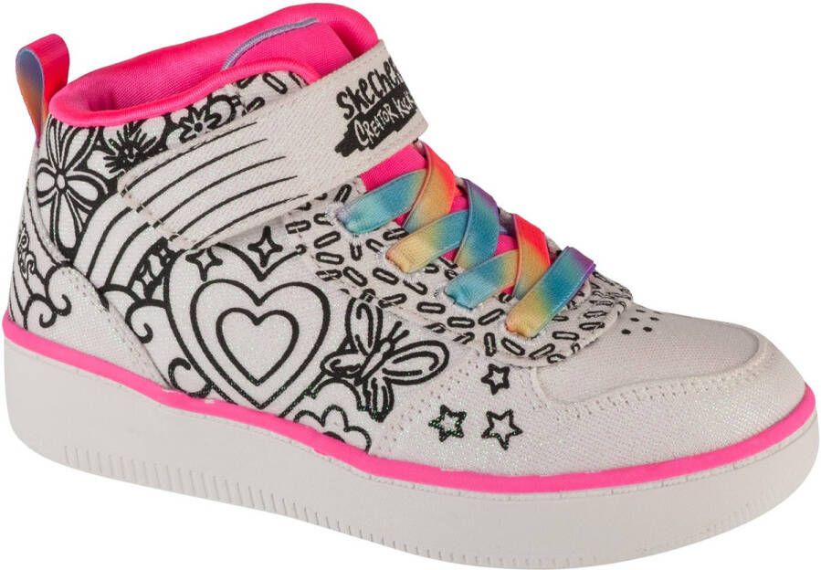 Skechers Sport Court 92 Color Me Kicks voor meisje Wit Sneakers