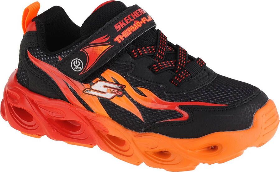 Skechers Thermo Flash Heat Flux 400103L BKRD voor een jongen Zwart Sneakers Sportschoenen