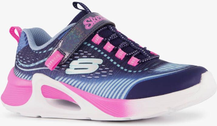 Skechers Tide Tech meisjes sneakers blauw roze Uitneembare zool