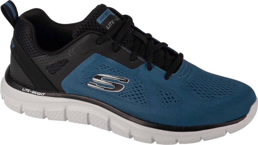 Skechers Track-Broader 232698-BLBK Mannen Blauw Sneakers Sportschoenen