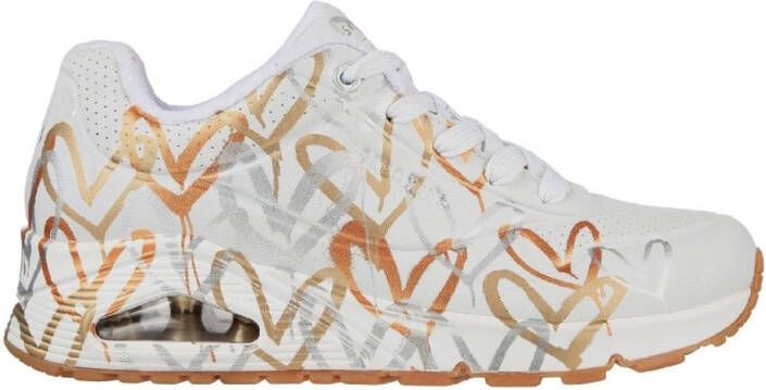 Skechers Sneakers UNO METALLIC LOVE Vrijetijdsschoen lage schoen veterschoen met trendy metallic-print