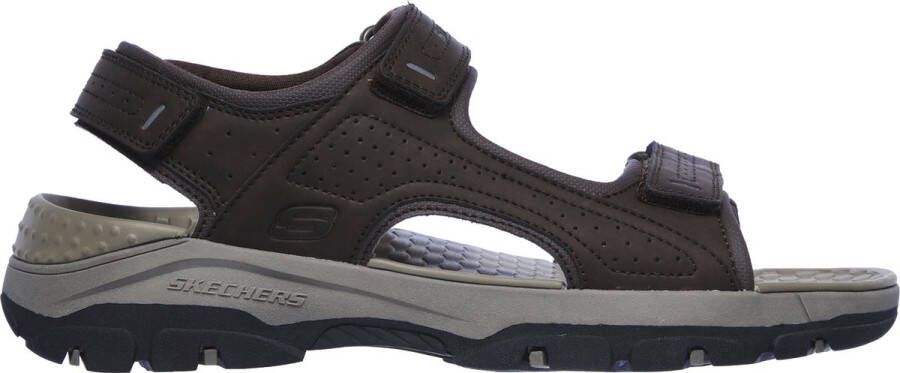 Skechers Bruine Herensandalen met Klittenbandsluiting en Luxe Foam Bruin Heren