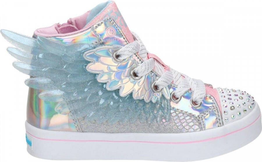 Skechers Twinkle Toes hoge sneakers met lichtjes zilver Meisjes Imitatieleer 28 - Foto 2