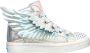 Skechers Twinkle Toes hoge sneakers met lichtjes zilver Meisjes Imitatieleer 28 - Thumbnail 2