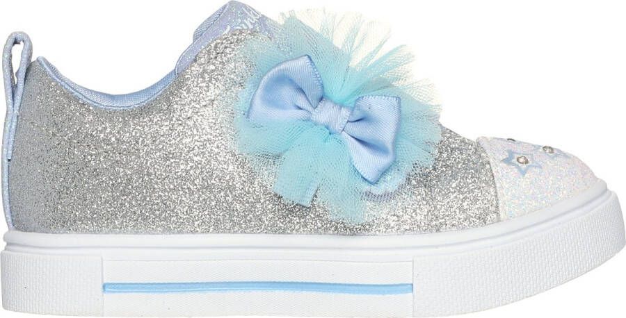 Skechers Twinkle Sparks Glitter Gems Meisjes Sneakers Grijs;Lichtblauw