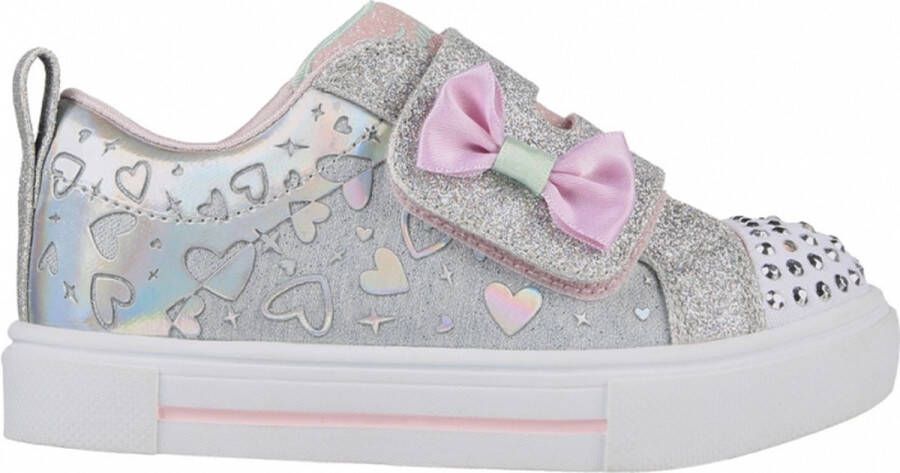 Skechers Twinkle Sparks meisjes klittenbandschoen Zilver