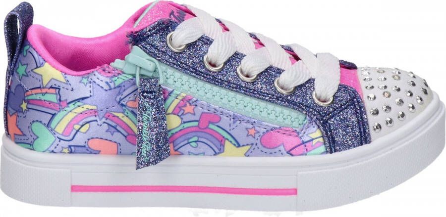 Skechers Kids Sneakers TWINKLE SPARKS-RAINBOW SHINES met praktische ritssluiting