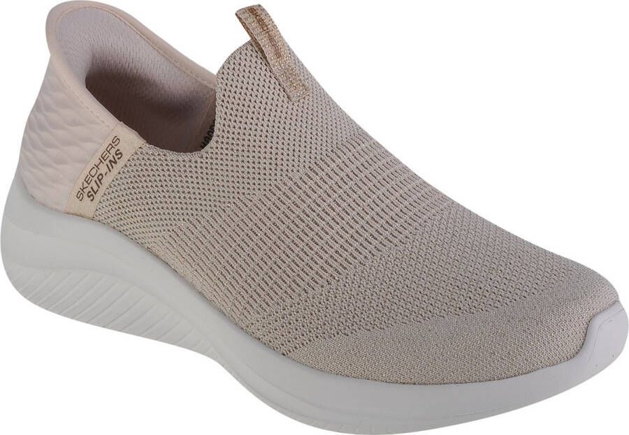 Skechers Ultra Flex 3.0-Glitter Me Slip-ins 149591-NTGD Vrouwen Beige Sneakers