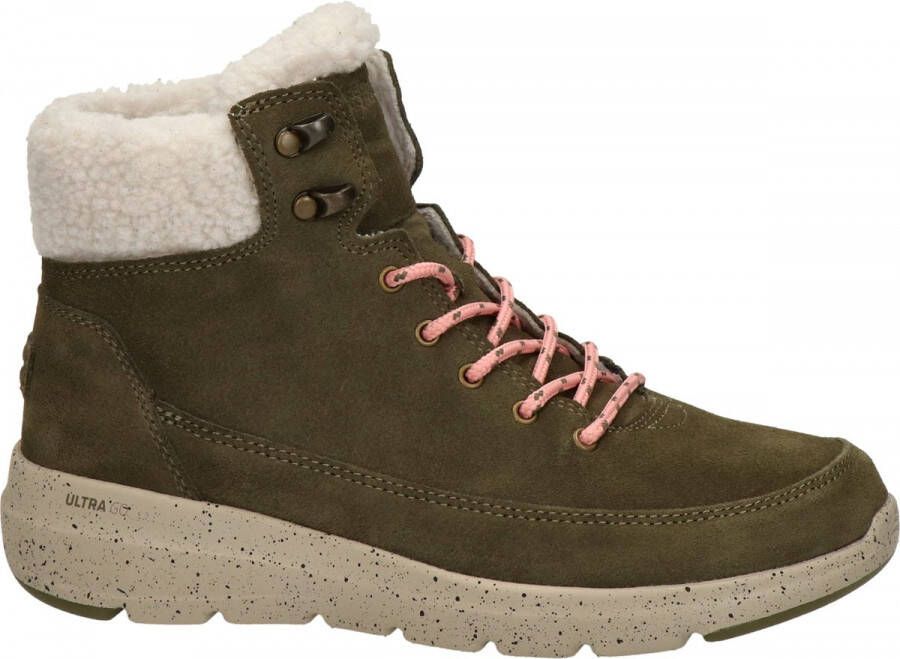 Skechers Ultra Go dames veterboot Kaki