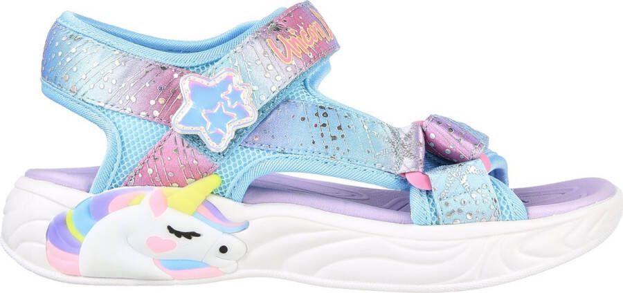 Skechers Unicorn Dreams sandalen blauw roze Meisjes Textiel Dierenprint 30