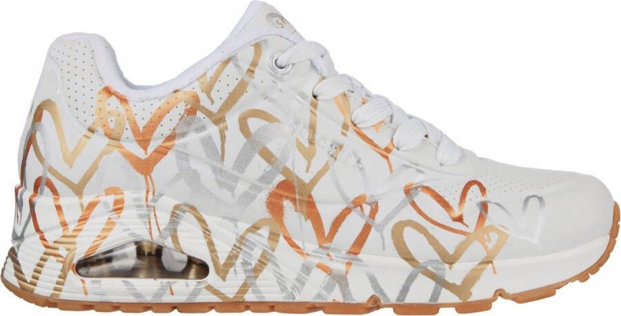 Skechers Sneakers UNO METALLIC LOVE Vrijetijdsschoen lage schoen veterschoen met trendy metallic-print