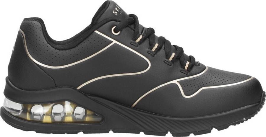 Skechers Uno 2 Golden Trim Dames Sneakers Zwart