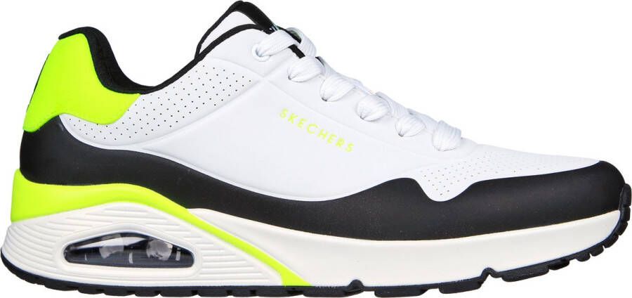 Skechers Uno Back Lit Heren Sneakers White Lime