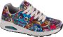 Skechers Sneakers UNO COLOR DOODLE Wedge sneaker veterschoen retro sneaker met unieke print - Thumbnail 12
