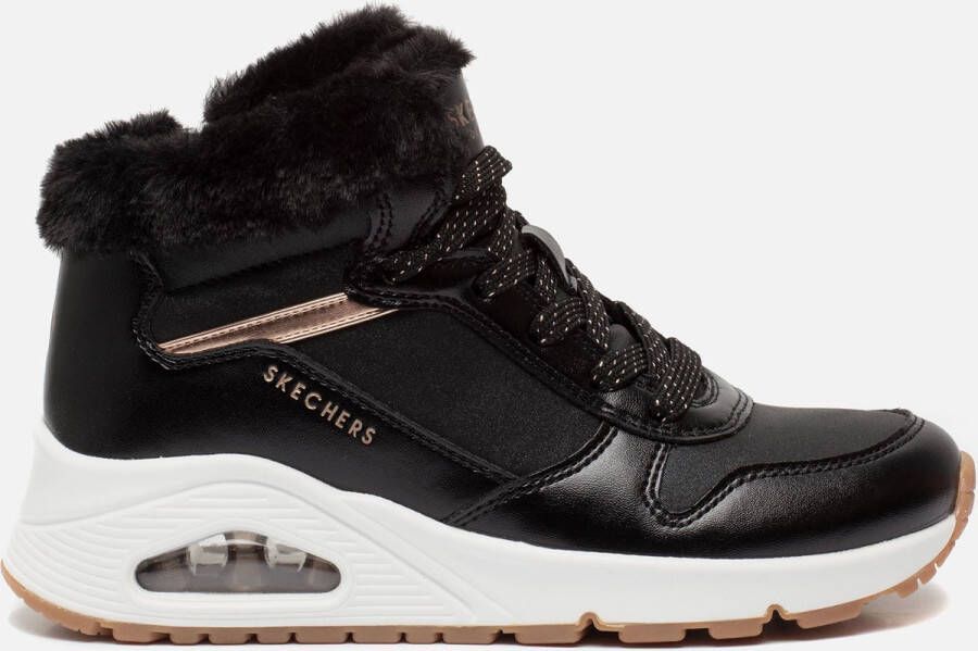 Skechers Uno Cozy Sneakers zwart Leer Dames