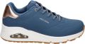 Skechers Lage Sneakers Baskets Uno-Shimmer Away tige en durabuck - Blauw
