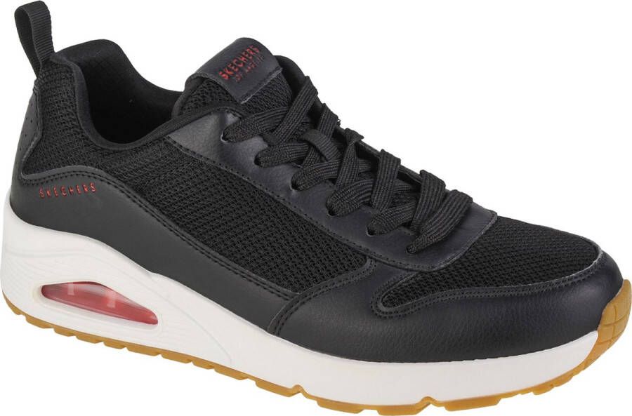 Skechers Uno Fastime 237016-BKRD Mannen Zwart Sneakers Sportschoenen