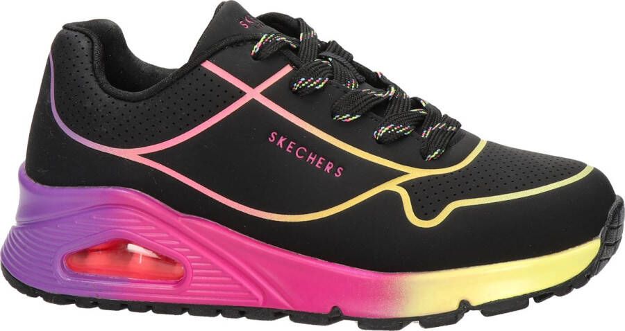 Skechers Uno Gen 1 sneakers zwart multi Meisjes Imitatieleer Meerkleurig 34 - Foto 3