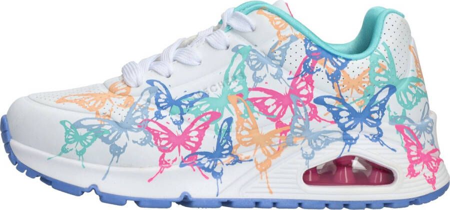 Skechers Uno Gen1 Butterfly Zooms Sneaker Meisjes Wit multi