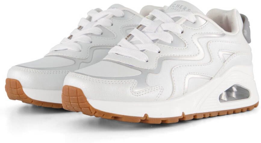 Skechers Uno Gen1-Wavy Shimmer Meisjes Sneakers Wit