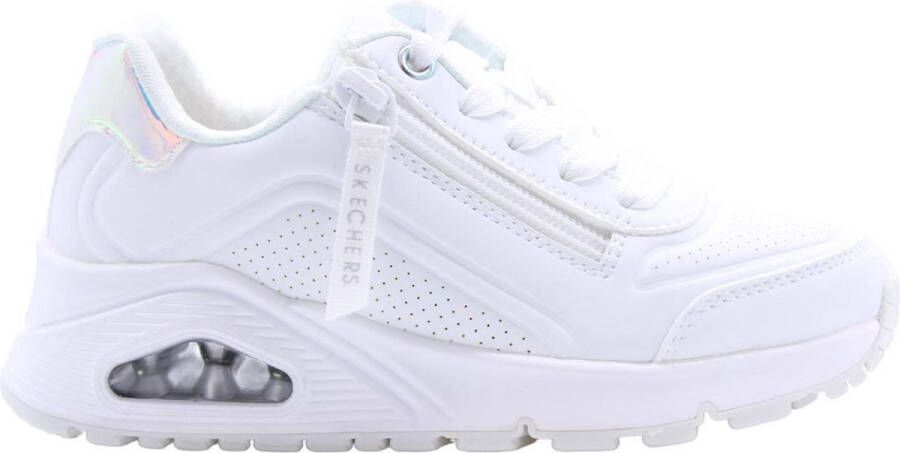 Skechers Uno Gen1 Zip And Stride Meisjes Sneakers Wit