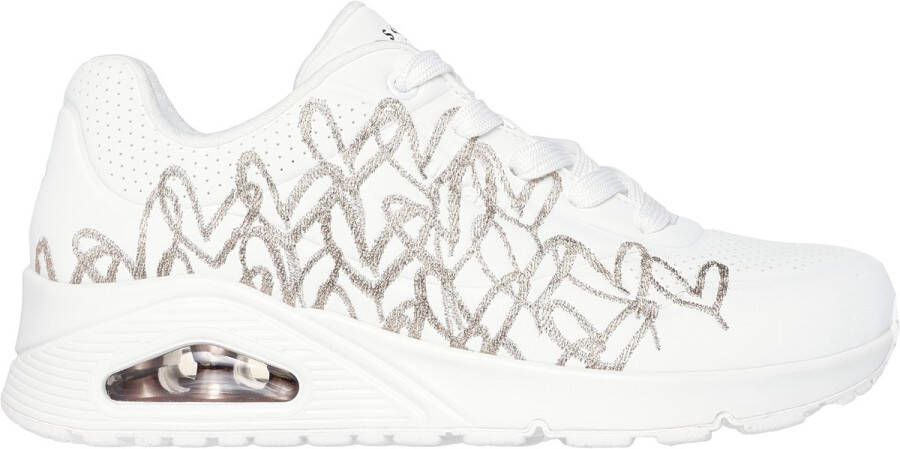 Skechers Sneakers UNO-GOLDEN HEART Vrijetijdsschoen veterschoen met goudkleurige mylar borduursels