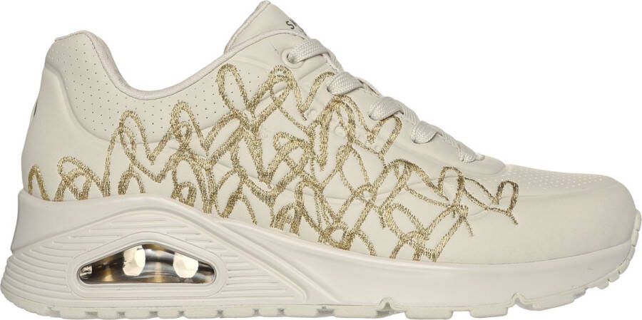 Skechers Uno Golden Heart Dames Sneakers Cr me;Goud