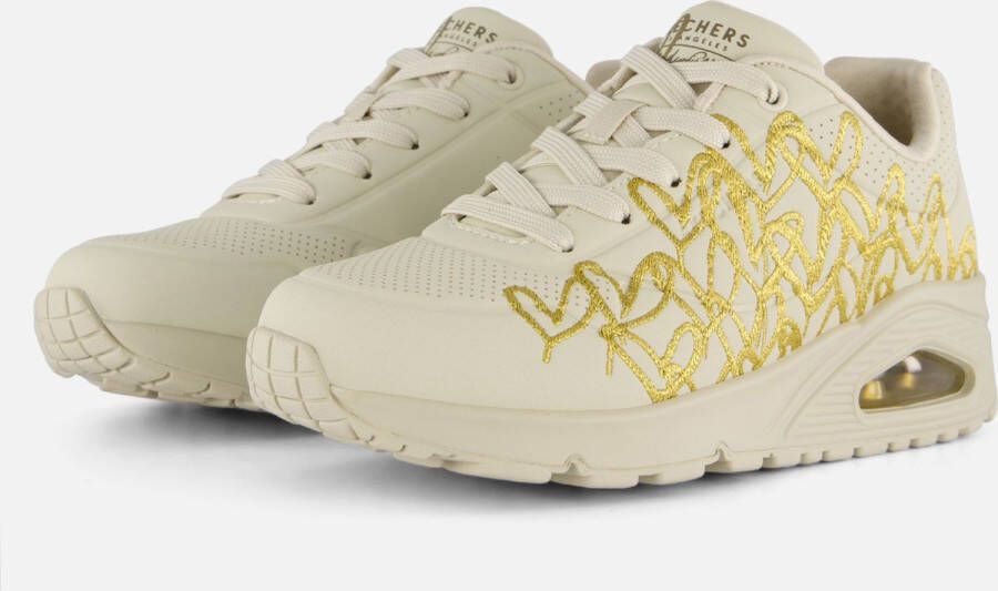 Skechers Sneakers UNO-GOLDEN HEART Vrijetijdsschoen veterschoen met goudkleurige mylar borduursels