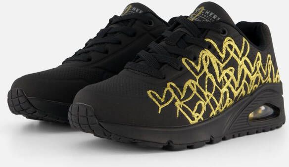 Skechers Sneakers UNO-GOLDEN HEART Vrijetijdsschoen veterschoen met goudkleurige mylar borduursels